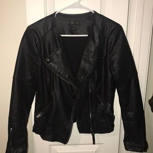 TOPSHOP BLACK BIKER LEATHER JACKET